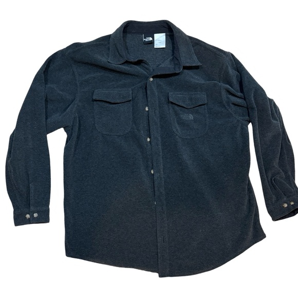 The North Face Gray Fleece Button Down Button Up Men’s Shirt XL - Picture 5 of 6